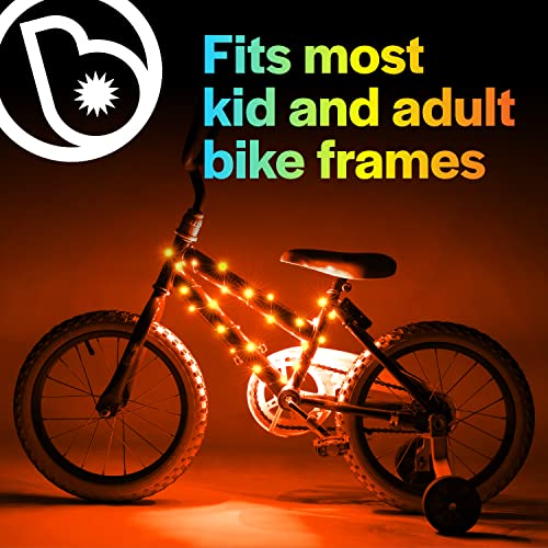 Brightz CosmicBrightz LED Bike Frame Rope Light, Orange - 6.5-Foot String Rope - Battery-Powered with On/Off Switch - Ultra Bright Color Keeps Your Ride Fun and Safe for Kids, Teens, & Adults - Image 4