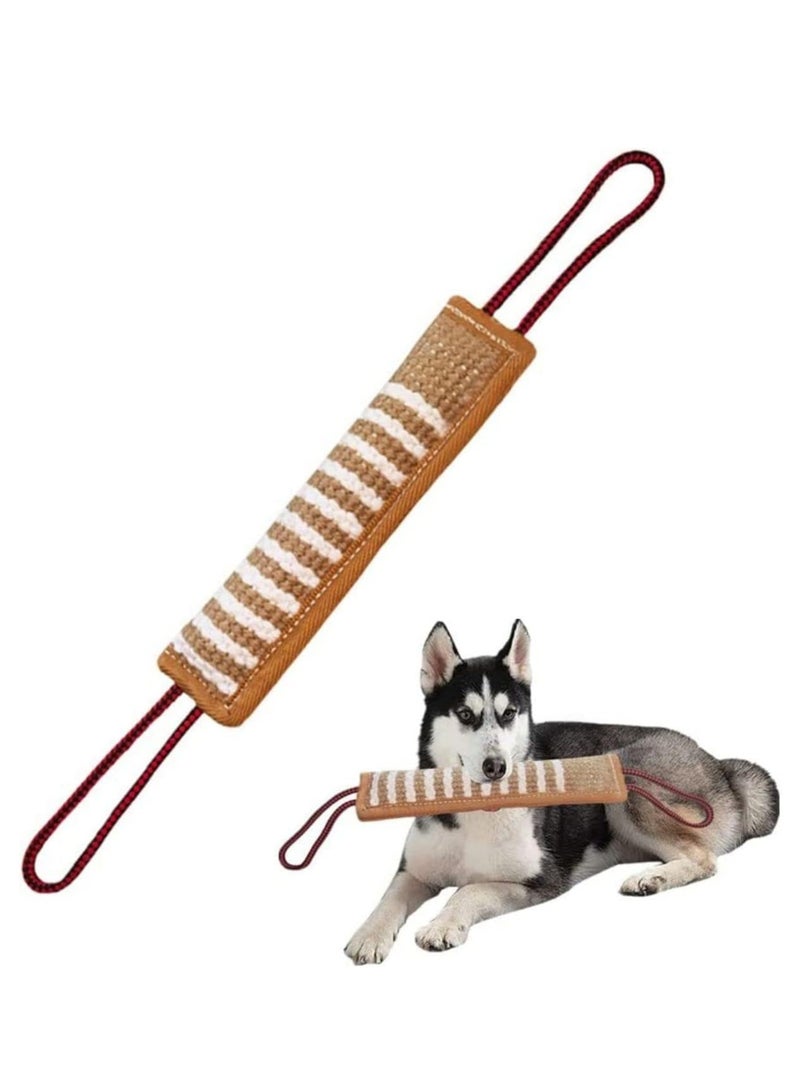 Bukela Dog Bite Jute Pillow Pull Toy with 2 Strong Handles, Perfect for Tug of War, Puppy Training Interactive Play, Durable Bite Training Toys for Medium to Large Dogs - Image 1