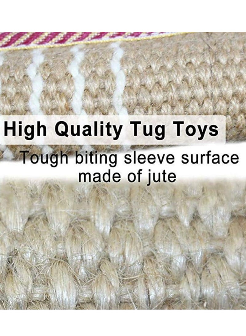 Bukela Dog Bite Jute Pillow Pull Toy with 2 Strong Handles, Perfect for Tug of War, Puppy Training Interactive Play, Durable Bite Training Toys for Medium to Large Dogs - Image 5