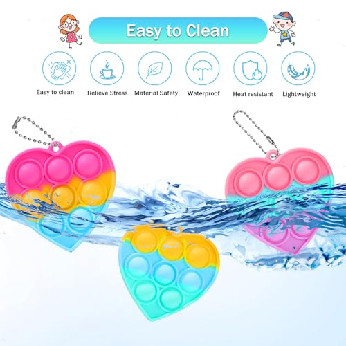 SINFOX 57PCS Kids Party Favors Fidget Toys Bulk Its Birthday Party Favors for Toddlers Adult Small Classroom Prizes Box Fidgets Toys for Kids Goodie Bag Stuffers Treasure Chest Pop Fidget Keychain - Image 5