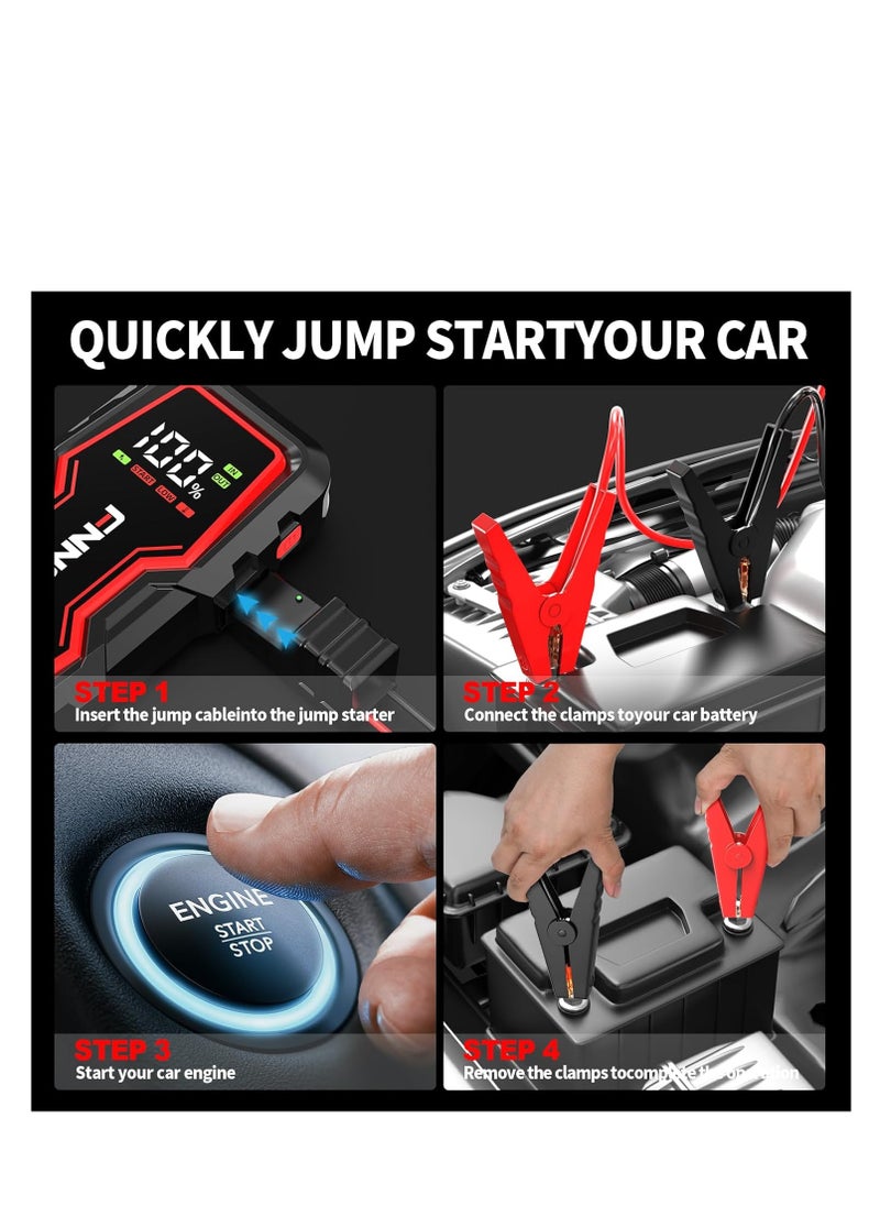 Car Jump Starter 3000A Peak 12V Jump Starter Battery Pack(Up to 8.0L Gas & 6.5L Diesel) with HD Large Screen, USB Charge Output Port, LED Light - pzsku/Z6322509F44030C0A3654Z/45/1741853960/61b789d5-9747-453b-812e-6bf7f2933b82