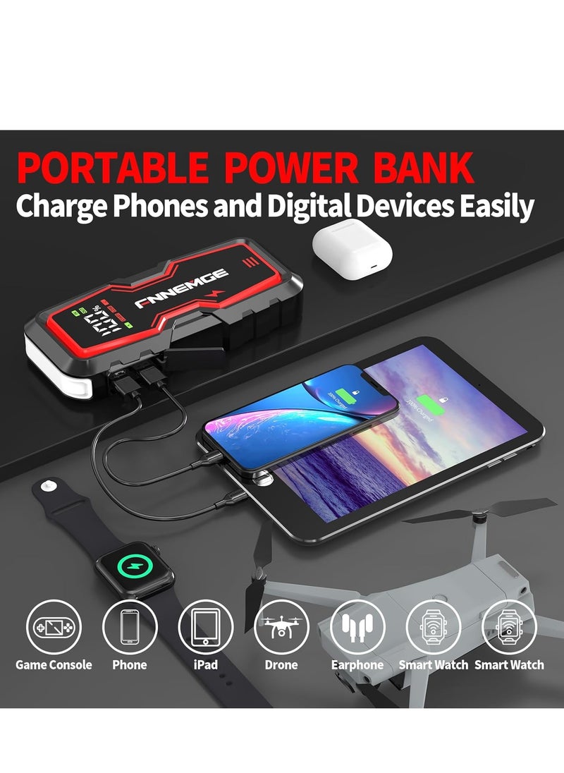 Car Jump Starter 3000A Peak 12V Jump Starter Battery Pack(Up to 8.0L Gas & 6.5L Diesel) with HD Large Screen, USB Charge Output Port, LED Light - pzsku/Z6322509F44030C0A3654Z/45/_/1730274072/4db69737-ca85-4f09-9c44-3d9bcfb13315