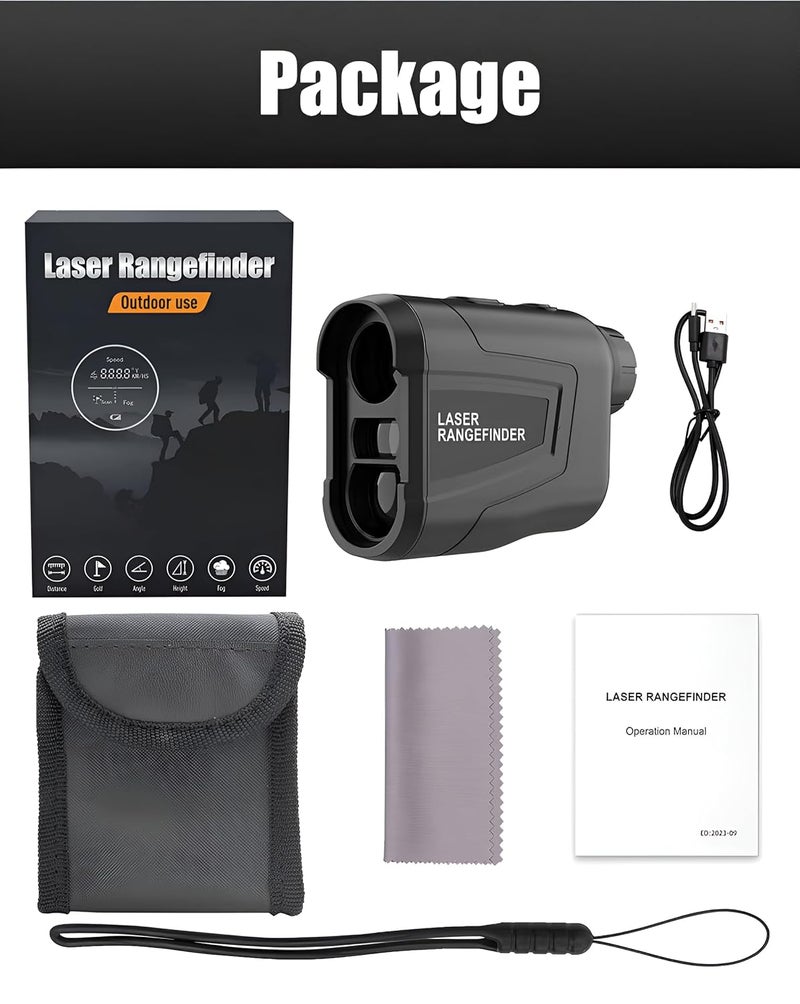 XPR3SS 1200m(1312 Yards) 750mAh Battery Rechargeable 6X Monocular Laser Rangefinder Distance Meter for Golf Slope Hunting Survey Travel Sightseeing Speed Measurement Angle & Height Measurement - Image 5