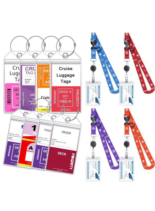 ANNISITE Cruise Ship Essentials, 8 Cruise Luggage Tag Hholder, 4 Retractable Lanyards for Cruise Ship Cards, Cruise Essentials 2024-2025 Works with All Cruise Lines - Image 1