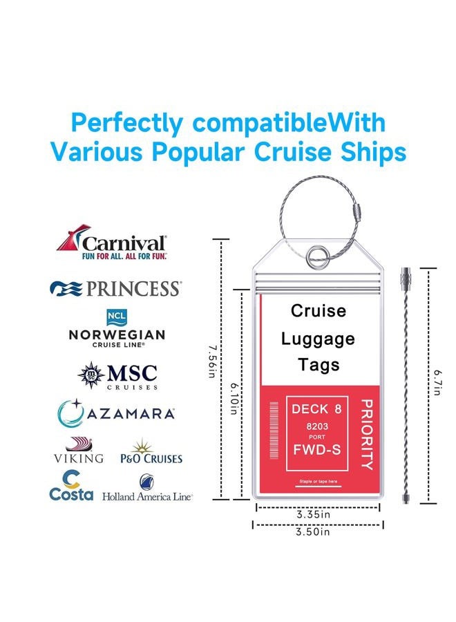 ANNISITE Cruise Ship Essentials, 8 Cruise Luggage Tag Hholder, 4 Retractable Lanyards for Cruise Ship Cards, Cruise Essentials 2024-2025 Works with All Cruise Lines - Image 2