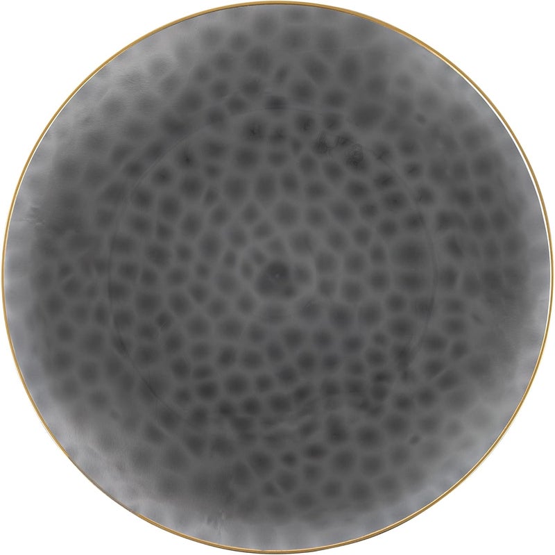 PLASTICPRO 30 Pack Heavyweight Disposable Plastic Plates - Elegant Transparent Black With Gold Rim, 9'' INCH PLATES - Image 2