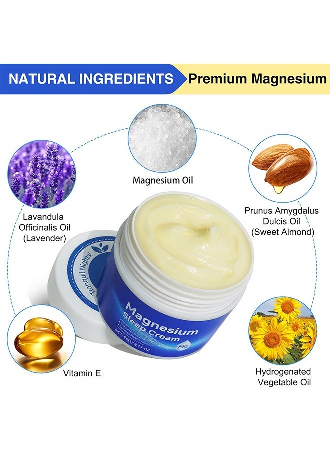 Magnesium Oil High Concentration Magnesium Oil, Sleep Cream Azonee Natural Topical Magnesium Chloride Lotion And Cream, Quick Absorption, 100% Natural Ingredients 90G  - Image 2