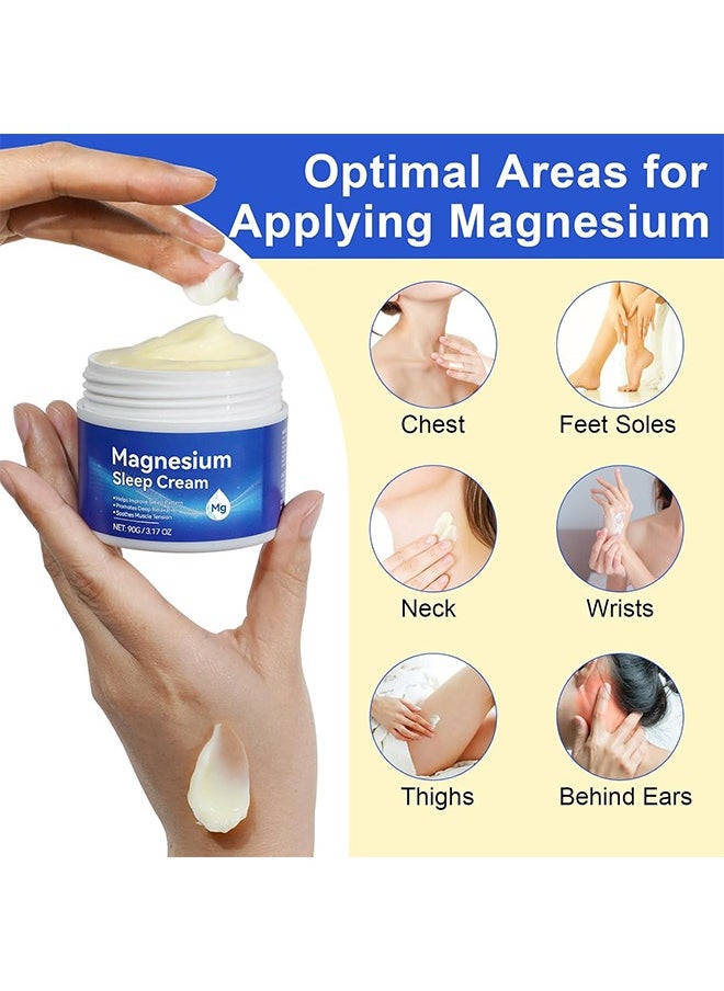 Magnesium Oil High Concentration Magnesium Oil, Sleep Cream Azonee Natural Topical Magnesium Chloride Lotion And Cream, Quick Absorption, 100% Natural Ingredients 90G  - Image 4