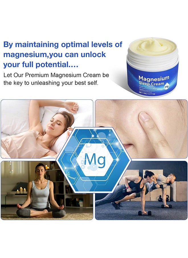 Magnesium Oil High Concentration Magnesium Oil, Sleep Cream Azonee Natural Topical Magnesium Chloride Lotion And Cream, Quick Absorption, 100% Natural Ingredients 90G  - Image 5