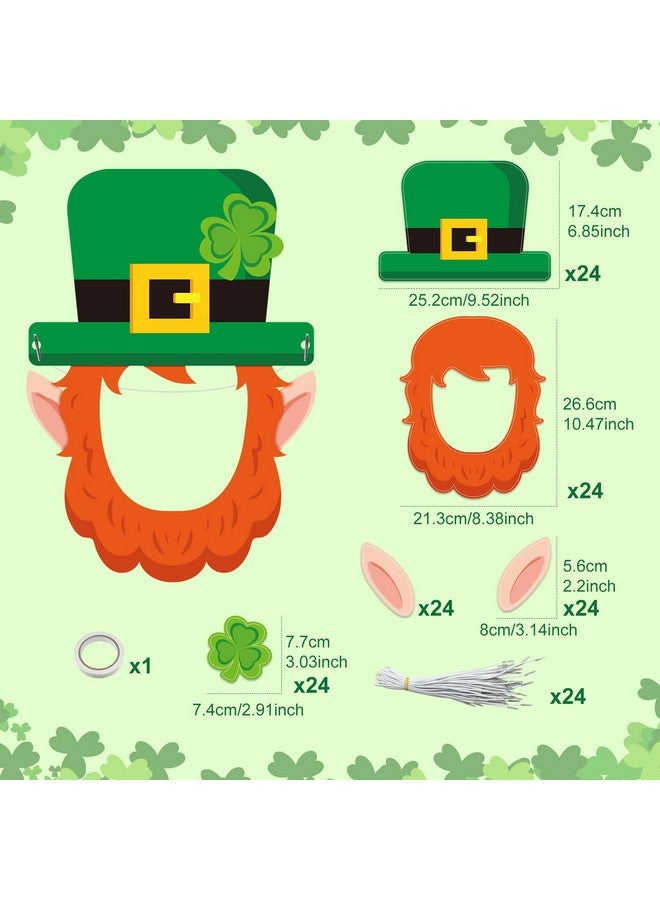 Cinrobiye 24 Set St. Patricks Day Picture Frame Craft Kits,St. Patrick's Art Craft Ornaments Photo Props Decoration for Toddler Classroom Activities Lucky Shamrock Clover Irish Party Favor Supplies - Image 2