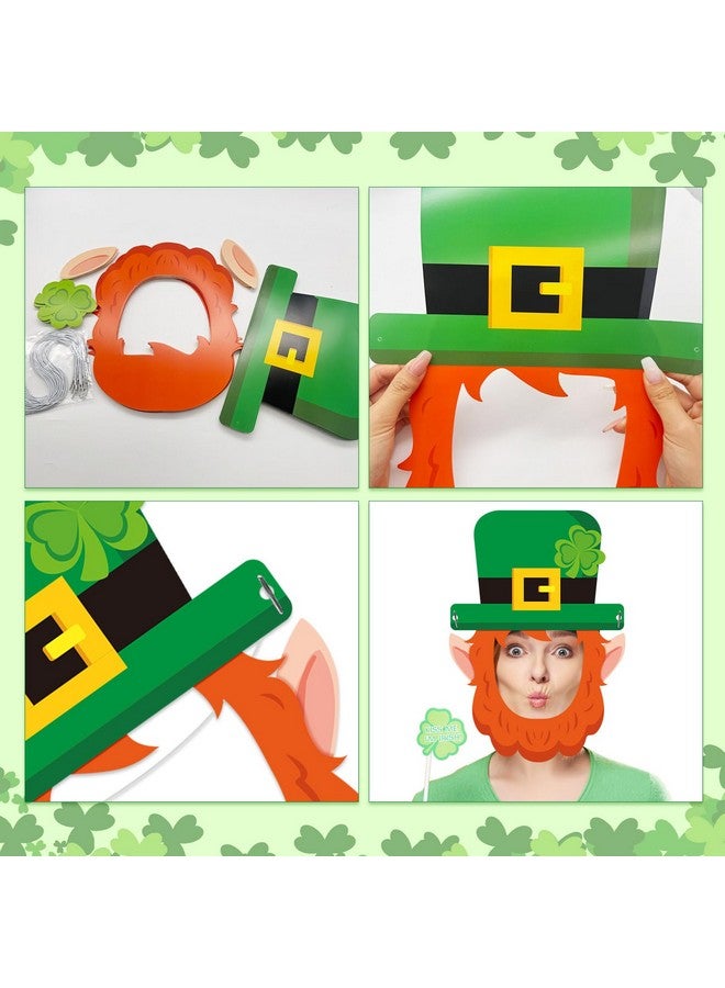 Cinrobiye 24 Set St. Patricks Day Picture Frame Craft Kits,St. Patrick's Art Craft Ornaments Photo Props Decoration for Toddler Classroom Activities Lucky Shamrock Clover Irish Party Favor Supplies - Image 3