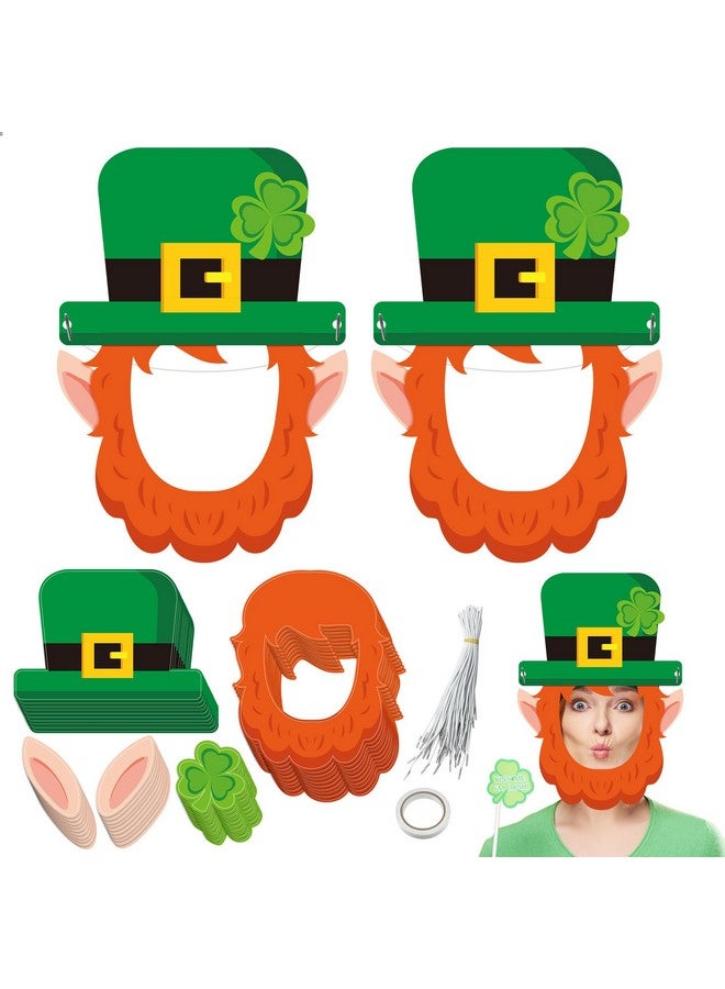 Cinrobiye 24 Set St. Patricks Day Picture Frame Craft Kits,St. Patrick's Art Craft Ornaments Photo Props Decoration for Toddler Classroom Activities Lucky Shamrock Clover Irish Party Favor Supplies - Image 1