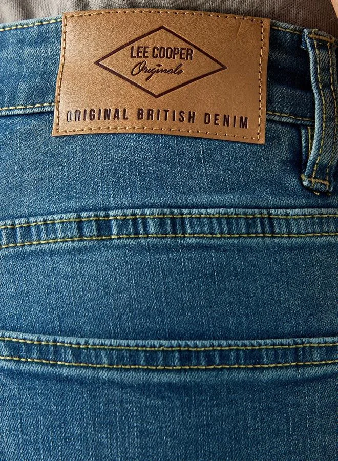 Lee Cooper BLUE Lee Cooper Skinny Fit Mid Rise Jeans with Pockets for Men | Best Price UAE