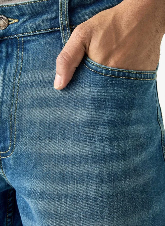 Lee Cooper BLUE Lee Cooper Skinny Fit Mid Rise Jeans with Pockets for Men | Best Price UAE