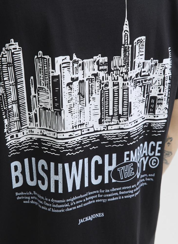 جاك اند جونز تيشيرت بياقة دائرية مطبوع - Image 4