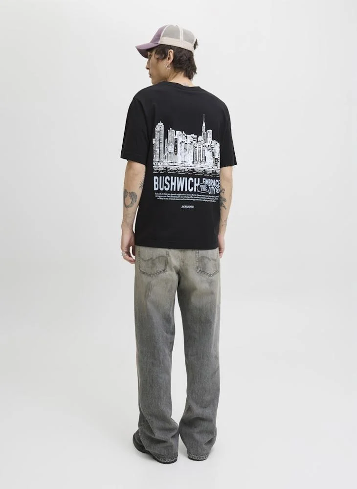 JACK & JONES Printed Crew Neck T-Shirt