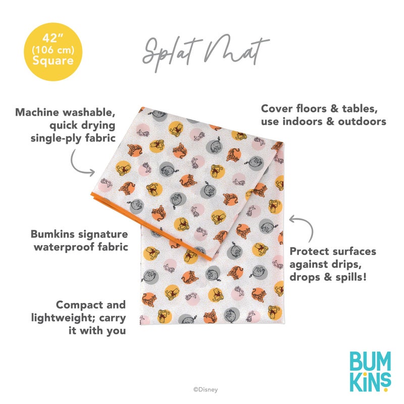 Bumkins Disney Baby Splat Mat for Under High Chair, Babies Toddlers Eating Mess Mat, Waterproof Reusable Cloth for Arts and Crafts, Playtime Mat for Kids, Floor or Table 42inx42in, Winnie The Pooh - Image 5
