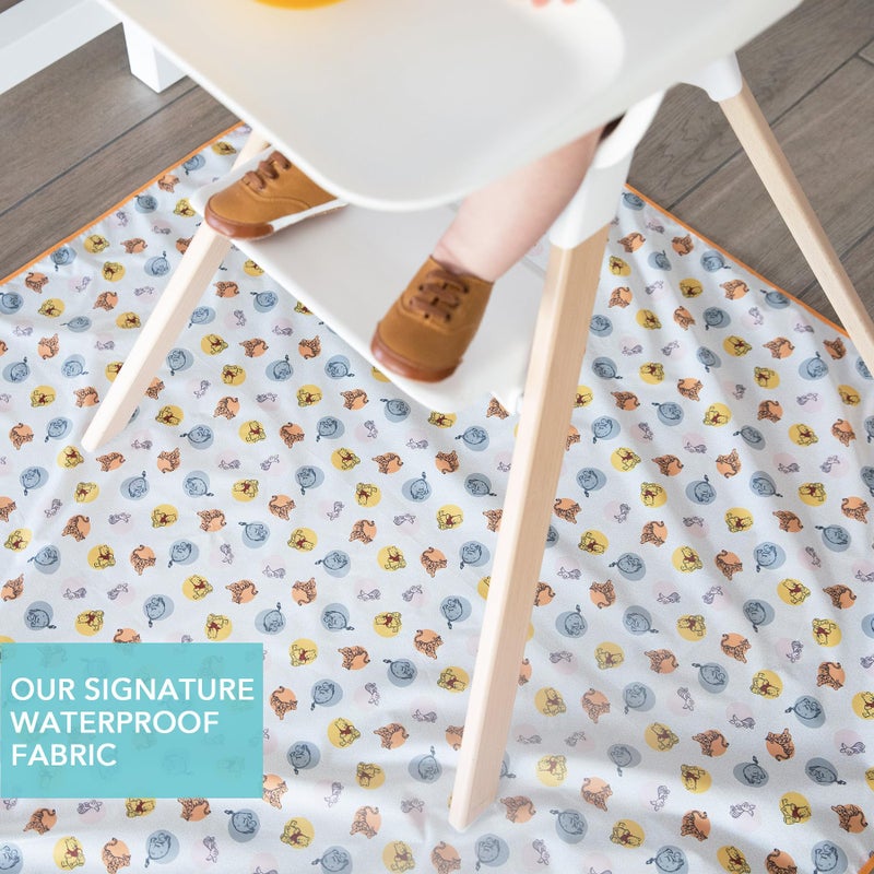 Bumkins Disney Baby Splat Mat for Under High Chair, Babies Toddlers Eating Mess Mat, Waterproof Reusable Cloth for Arts and Crafts, Playtime Mat for Kids, Floor or Table 42inx42in, Winnie The Pooh - Image 3