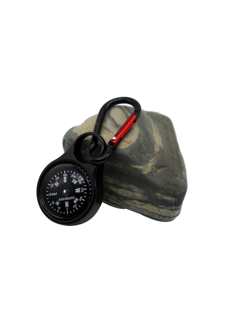 SYOSI Mini Survival Compass with Carabiner, 2 in 1 Zinc Alloy Clip-on Direction Guide Keychain Holder Hook Emergency Kit Tools for Outdoor Camping Hiking Hunting Mountaineering Hiking (2 Pieces) - Image 4