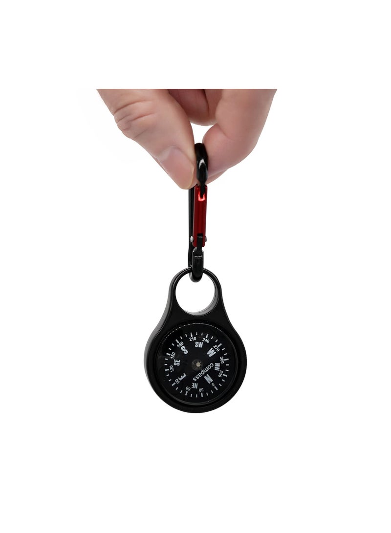 SYOSI Mini Survival Compass with Carabiner, 2 in 1 Zinc Alloy Clip-on Direction Guide Keychain Holder Hook Emergency Kit Tools for Outdoor Camping Hiking Hunting Mountaineering Hiking (2 Pieces) - Image 2