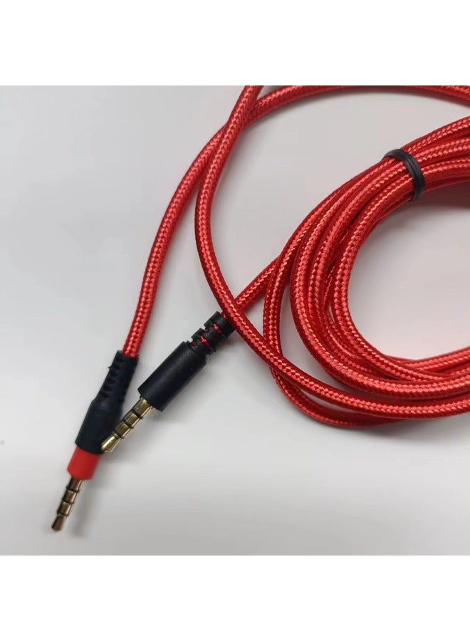 For HyperX Cloud Alpha Alpha Mix/Alphas Skyline Audio Cable-Color:Alpha Red Braided Tuning Line-Length:2m  - Image 2