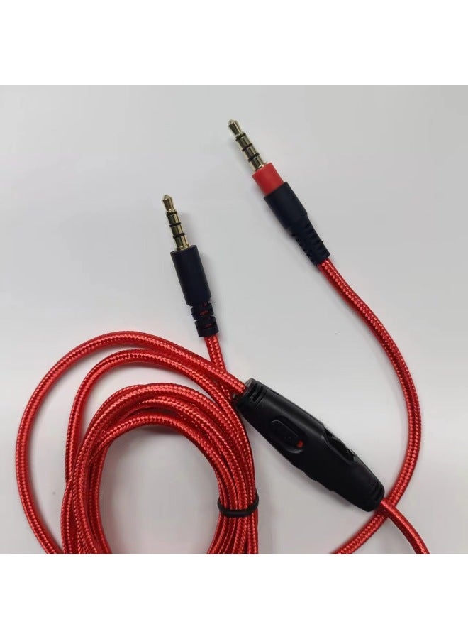 For HyperX Cloud Alpha Alpha Mix/Alphas Skyline Audio Cable-Color:Alpha Red Braided Tuning Line-Length:2m  - Image 4