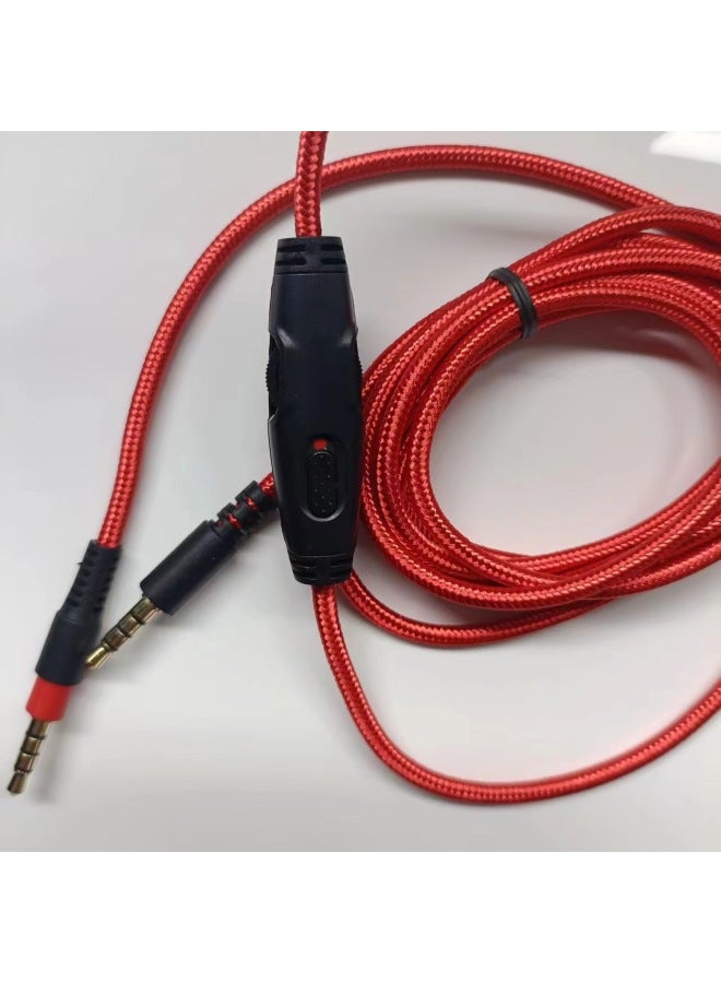 For HyperX Cloud Alpha Alpha Mix/Alphas Skyline Audio Cable-Color:Alpha Red Braided Tuning Line-Length:2m  - Image 3