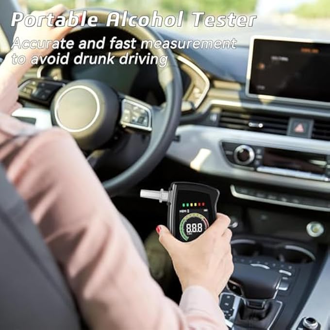 rayihni High Precision Portable Breathalyzer, Breathalyzers Home Portable Drinks Pocket Alcohol Breath Tester, Portable Breath Alcohol Tester for Personal & Profes, LCD Alcohol Tester for Safe Driving - Image 2