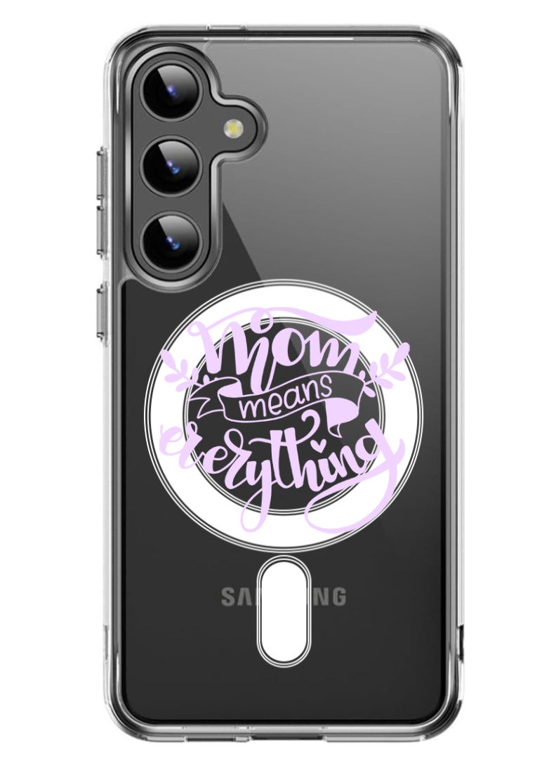 Theodor Magnetic Case for Samsung Galaxy S24 Plus 6.7-inch Compatible with MagSafe Wireless Charging, Shockproof Phone Bumper Cover Mom means everything copy - Image 1