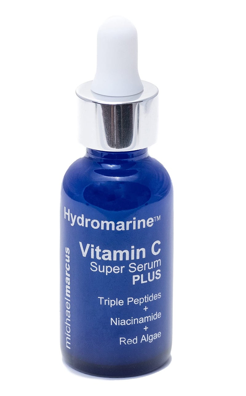 Michael Marcus Hydromarine Vitamin C Face Serum PLUS with Hyaluronic Acid Triple Peptides Reduce Dark Spots AntiWrinkle AntiAging Skin Brightening Vitamin C Serum 30ml 1 fl oz