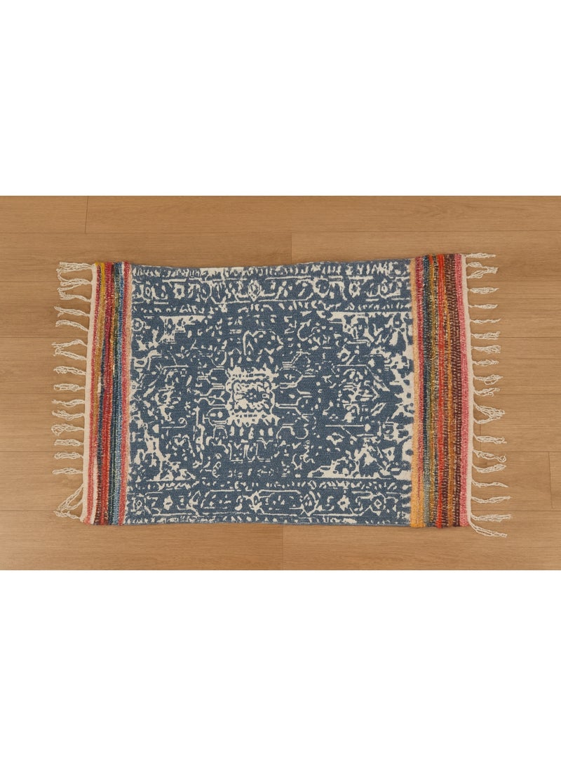 Handmade Indian rug, 100% cotton – traditional design with modern touches - Image 2