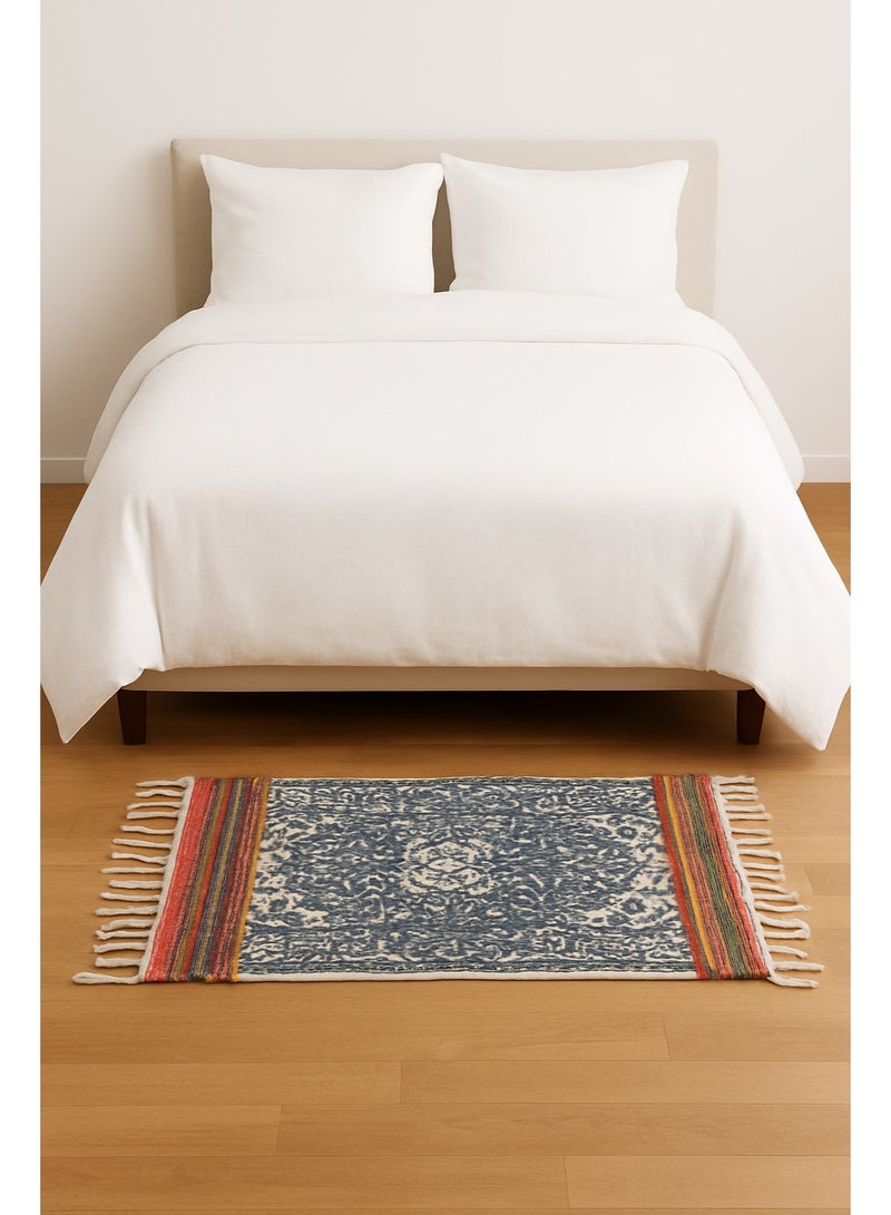 Handmade Indian rug, 100% cotton – traditional design with modern touches - Image 4