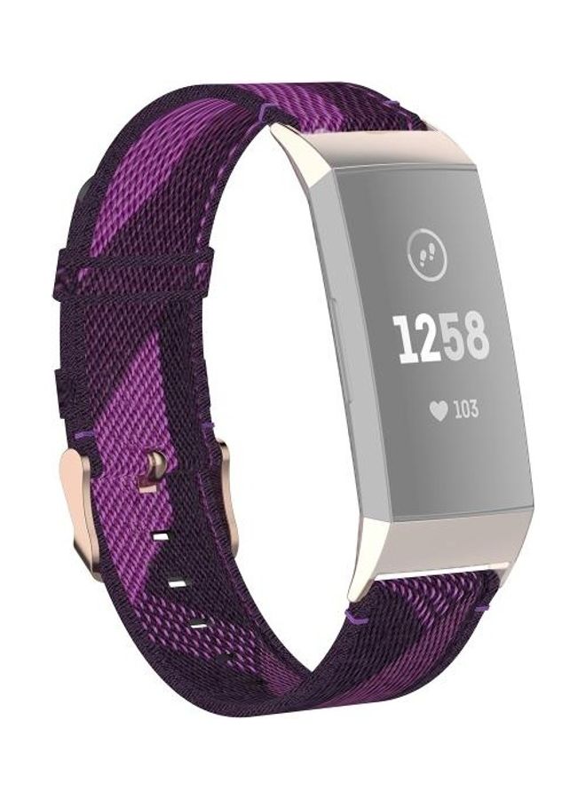 BGM For Fitbit SE Head Grain Denim Replacement Strap Watchband Purple - Image 1