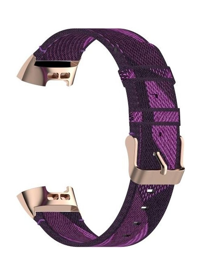 BGM For Fitbit SE Head Grain Denim Replacement Strap Watchband Purple - Image 4