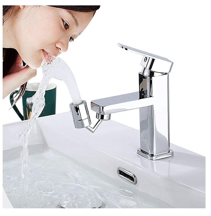 موسع صنبور لمغسلة المطبخ، تمديد صنبور قابل للتكيف لسهولة الاستخدام رأس صنبور عالمي للمطبخ/الحمام (720º قابل للتعديل (FE01))