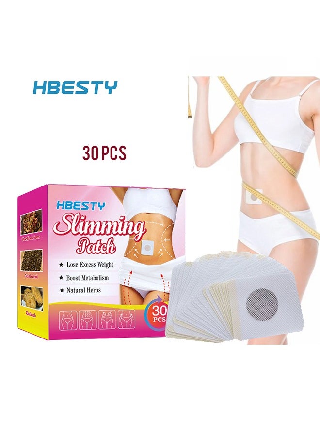 HBESTY Slim Patch- Lose Excess Weight & Bosst Metabloism & Natural Herbs,Essence Fat Burn Slim Body Slimming Patch,  Help Detoxify Tone 30Pcs  - Image 1