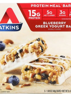 Atkins Greek Yogurt Bar Blueberry 5 Bars 1.69 oz (48 g) Each 
