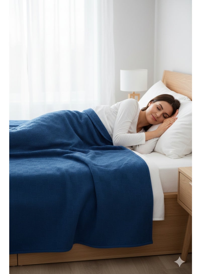 Nile Weave Elegant Egyptian Cotton Leno Throw Blanket – ultra-soft, lightweight, and beautifully crafted. Enjoy luxurious comfort, breathable warmth, and timeless sophistication in any room. - Image 3