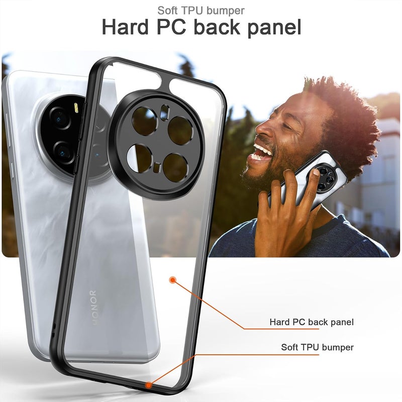 Foluu Transparent Case for Honor Magic7 Pro - Hard PC Back and Soft TPU Bumper Shockproof Protective Slim Case for Honor Magic 7 Pro 2025 - Image 3
