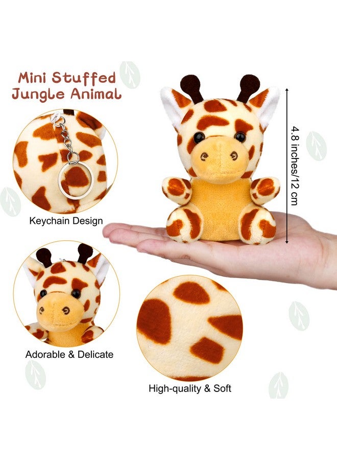 Elcoho 16 Pieces Safari Mini Stuffed Jungle Animal Set Small Stuffed Forest Animal 3.75 Inch Animal Keychain Plush Toys for Animal Themed Parties Kids Birthday(Sitting) - Image 2