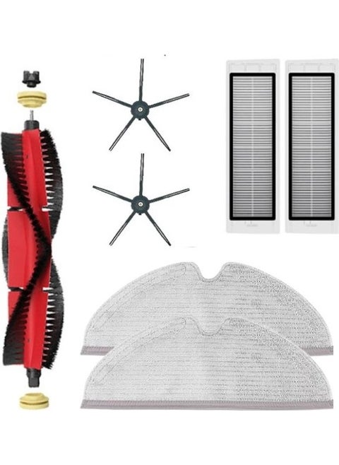 Roborock S5 Max S6 S6 Pure S6 Maxv Black Robot Vacuum Cleaner Compatible Set - Brush Curtain Hepa Filter Full Surface Mop