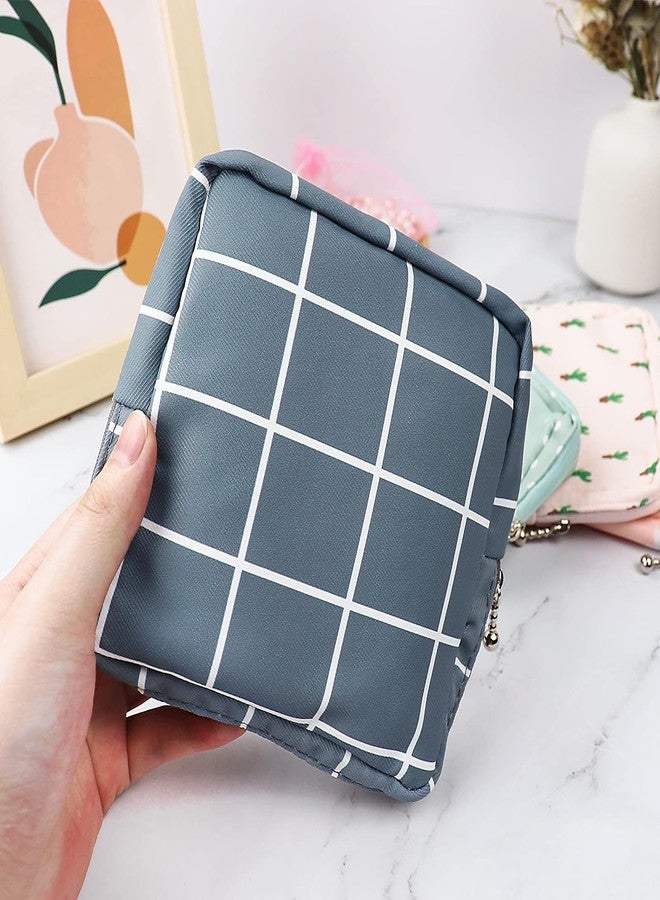 NIGHTSTAR Portable Mini Slim Fashion Nursing Sanitary Napkin Pouch Pad Holder Zipper Travel Cosmetic Makeup Jewellery Storage Bag for Girl and Women (Dark Grey-Peach-2 Pcs) - Image 4