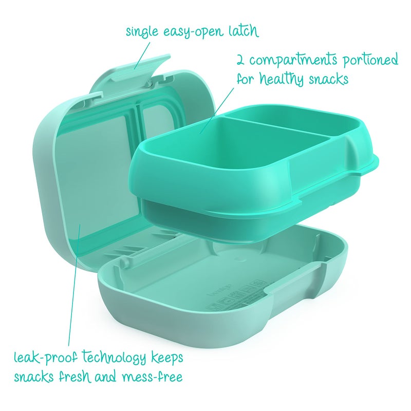بنتجو Kids Snack - 2 Compartment Leak-Proof Bento-Style Food Storage for Snacks and Small Meals, Easy-Open Latch, Dishwasher Safe, and BPA-Free - Ideal for Ages 3+ (Aqua) - Image 4