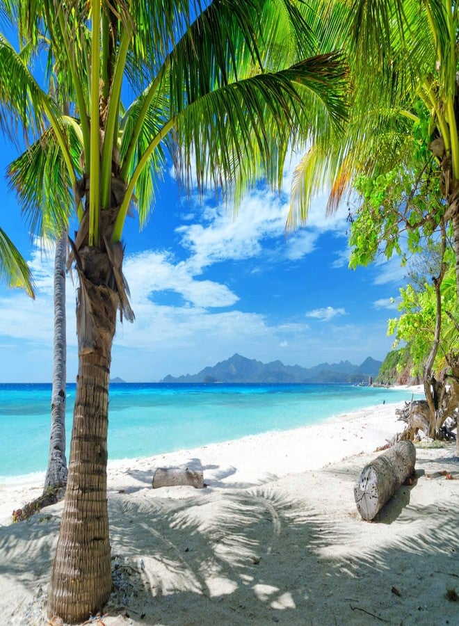 LTLYH 7x5ft Tropical Summer Beach Photography Backdrops Hawaiian Luau Party Blue Sky Sea Background for Outdoor Photo Props A-06 - Image 1