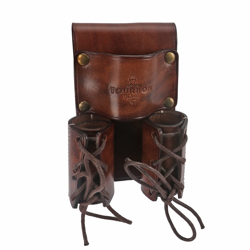TOURBON Leather Tool Organizer Bull Pin Holster Wrench Hammer Holder (Brown) - Image 1