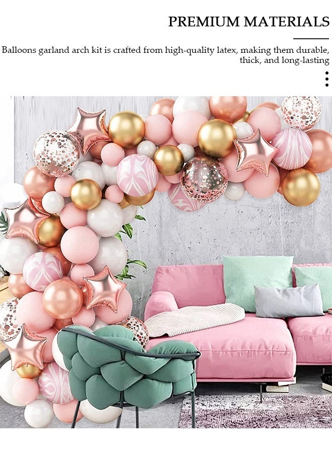 DUNISO 82 قطعة متعدد الألوان بالون جارلاند طقم قوس معدني وردي باستيل اللاتكس بالونات مجموعة للطفل حفل زفاف عيد ميلاد زينة خلفية - Image 3