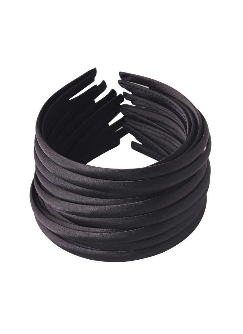 Candygirl - Candygirl Girls DIY Satin Covered Headbands 1cm Width 36cm Circle Size 20pcs black - Image 1