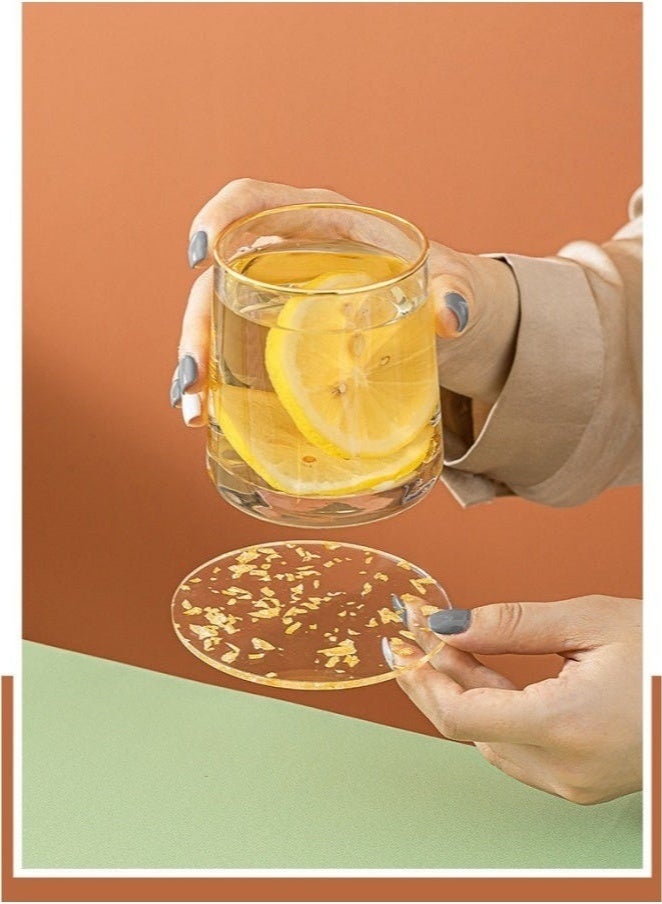 SHAOZHEN Set of 6 Acrylic Drink Coasters, Reusable Tabletop Decorations for Home Counter, Kitchen, Dining Room, Living Room, Patio, Coffee Table (Transparent) - Image 3