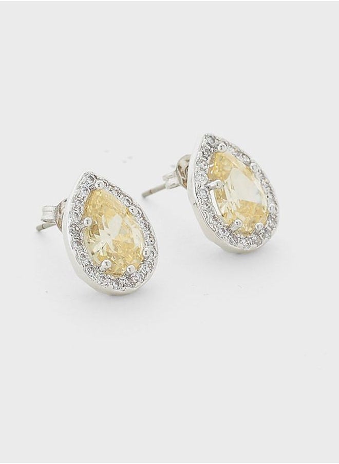 BUCKLEY LONDON The Carat Collection - Canary Sparkle Pear Earrings  - Image 3