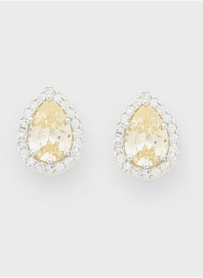 BUCKLEY LONDON The Carat Collection - Canary Sparkle Pear Earrings  - Image 2